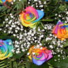 Hand Tied Bouquet  Rainbow Roses - Image 3