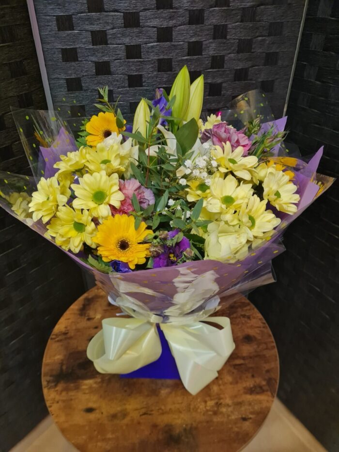 sunny hand tied bouquet